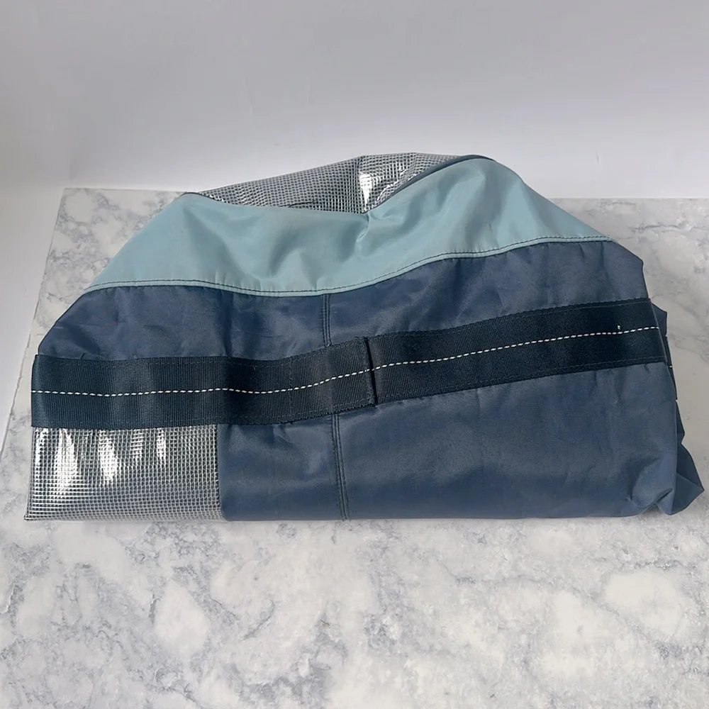 Vineyard Vines Blue Teal heavy duty nylon boat large travel weekender Duffel Bag